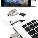 2 x Micro SD Card Reader, USB C to SD Card Reader, Type C TF Memory Card Reader with USB C to USB Adapter, Mepsies USB OTG Card Reader Compatible with iPhone 17/16/15, Galaxy Phones, iPad, MacBook, Laptop