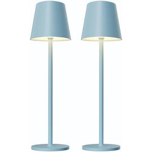 Kakanuo Blue Cordless Lamp, Rechargeable Lamps, Battery Operated, 3 Color Temperature, Stepless Dimmable, LED Portable Wireless Battery Lamp, Set of 2