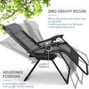 Nestl Padded Oversized Zero Gravity Chair, XL Folding Outdoor Lounge Chair, Set of 1