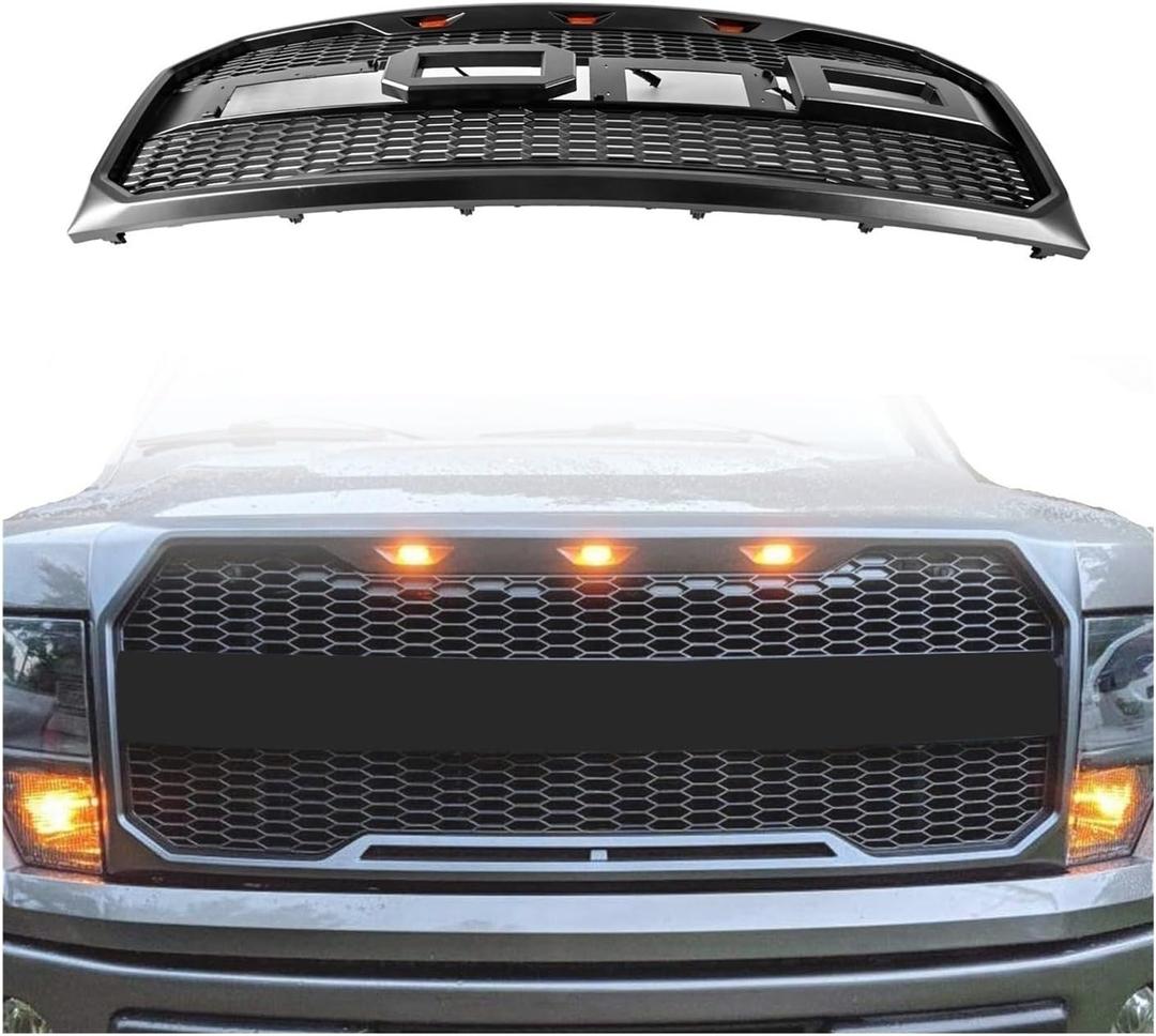 Front Bumper Grille GrillCompatible With Ford F150 2009-2014