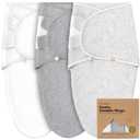3-Pack Organic Baby Swaddle Sleep Sacks - Swaddles for Newborns, Infant 3-6 Months, Baby Girls, Boys, Soft & Snug Newborn Sleep Sack, Nursery Swaddling Blankets (Cloud, L)