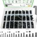 1715Pcs M2 M3 M4 M5 Screw Kit - 3D Printer Mini Screw, Allen Head/Flat Head/Countersunk Bolt/Screws, Metric Bolts Assortment, Black Nuts and Bolts for Mechanical Hardware