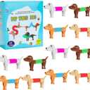 Limpskys Dog pop Tubes fidgets, Travel Toys for Toddlers 3-5, Sensory Toys for Kids 5-7, fidgets for Kids, Animal pop Tubes, Easter Egg fillers,Easter Basket Stuffers12 Pcs Dog