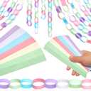 Lincia 600 Sheet Paper Chain Garland Strips 1x8 Inch with Double Sided Tape, DIY Construction Paper Chains for Birthday Wedding Holiday Party Decorations, Crafts Supplies (Morandi Color)