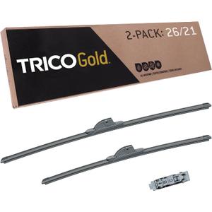 TRICO Gold 26" + 21" Premium Automotive Replacement Windshield Wiper Blades (Set of 2), Passenger and Driver Side All-Weather Beam Wiper Blades for Select Vehicle Models