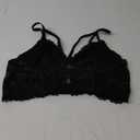 OYOANGLE Women's Plus Size Cut Out Floral Lace Bra Wireless Underwire No Padding Bralette (X-Large Plus, Black)