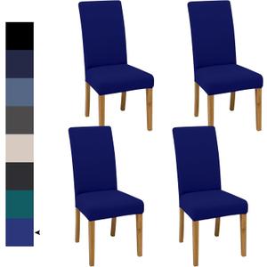 Dining Chair Covers, Dining Room Chair Cover Set of 4, Stretch Kitchen Chair Covers, Detachable Washable Chair Cover, Parsons Chair Slipcovers Protective, for Home, Restaurant, Banquet (Klein Blue)
