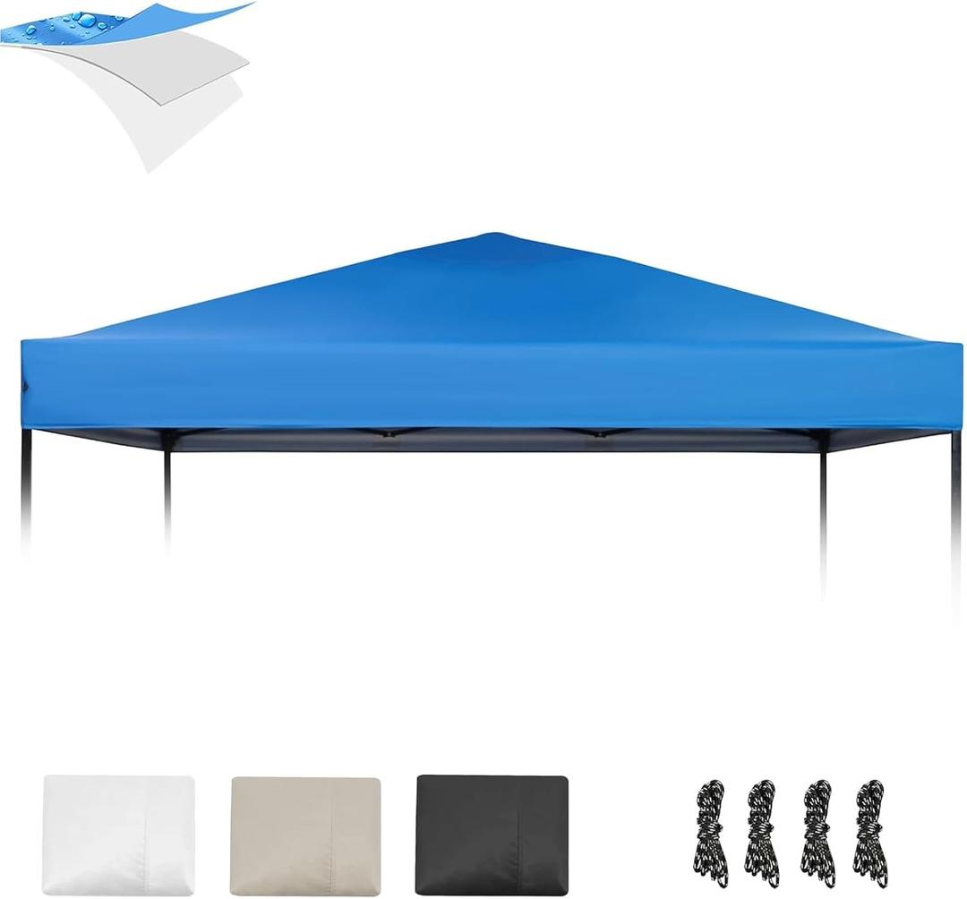 10x10 Canopy Replacement Top, Pop Up Canopy Replacement Tent Cover for Straight Leg Frame, Waterproof Canopy Top Cover for Garden Patio Camping (Top Only)(Blue)