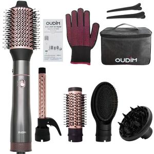 5 in 1 Negative Ion Hair Dryer Brush Blow Dryer Brush Set, Hot Air Styler with Multiple Lengths Suitable for Variable Needs for Hair Curling, 3 Temperature and Wind Settings, Travel Bag Easy to Carry
