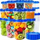 18 Pack Reusable Freezer Storage Containers with Twist Top Lids Airtight(34oz/17oz/4oz), Plastic Food Storage Containers with Lids for Meal Prep Soup Snack Fruit, Soup Container Freezer Microwave Safe