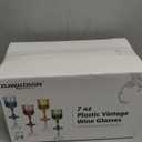 XUWAIDSGN 24 Pcs 7oz Plastic Vintage Wine Glasses Drinking Glasses Unbreakable Wedding Glassware Crystal Water Goblets Reusable Drinkware Vintage Champagne Flutes (24, Dark Green)