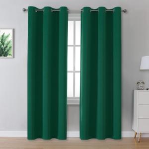 Blackout Curtains 2 Panel Green 40 x 62 In