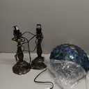 Tiffany Table Lamp Stained Glass Lamp 12X12X19 Inch Antique Reading Light (Sea Blue Pear)