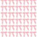 AIMUDI Baby Pink Satin Ribbon Bows 2.5" Pre-Tied Twist Tie Bows for Treat Bags Candies Cake Pops Gift Wrapping Baby Shower Wedding Birthday Party Favors 50 PCs