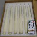 Homemory 24 Pcs Waxy Flameless Taper Candles with Remote, Led Flameless Candlesticks Classic Tall Candle, Flickering Battery Operated Taper Candles for Bedroom, Dining Room, Ivory, 9.6 inches