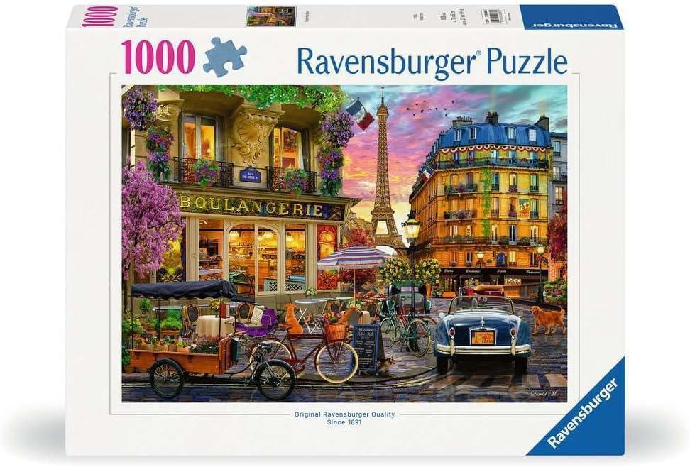 Ravensburger - Paris at Dawn - 1000 Piece Jigsaw Puzzle - Quaint Imagery of Paris from Yesteryear - Beautiful, Vibrant Colors - Frameable - Premium Quality - Puzzles for Adults