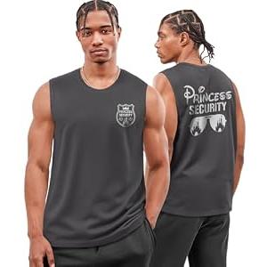 Flafens Tank Tops Men - Sleeveless Shirts for Men Graphic Cotton Mens Tank Tops Summer Tanktop Casual Loose Fit Tanktop Gray Mens Sleeveless Tee Shirts for Workout Running Sports, M, Princess