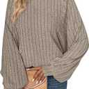 PRETTYGARDEN Womens Batwing Long Sleeve Shirts Fall Fashion Crewneck Tunic Tops Dressy Casual Loose Fit Lightweight Sweaters, M