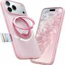 TORRAS for iPhone 17 Pro Max Case, 360 Magnetic Stand, [Fit for MagSafe] [4X Military-Grade Protection] Slim Case for iPhone 17 Pro Max Phone case,6.9", Translucent Pink, Ostand O3 Fitness Series