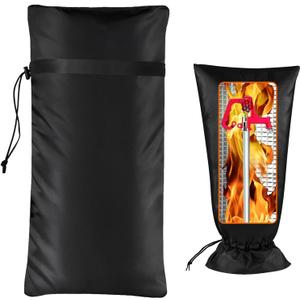 Extended Outdoor Faucet Cover for Winter Freeze Protection, POROLIR Large 25" H x 13" W Thicker Insulation Long Winter Sock for Outdoor Sprinkler Yard Hydrant Hose Bib Insulated Spigot Black