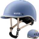 OutdoorMaster Bike Helmet for Adults,Adjustable Cycling Helmet with Light for Men & Women - Safety Certified for Bicycle Skateboard Road Bike Skating Roller Commuting Helmet (Medium, Matte Navy)