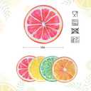10 Inch Melamine Dinner Plates, Fruit Salad Dishes Set of 4, Summer Dessert Plate for Appetizer, Snacks and Side Plates, Birthday Party Lightweight Plates (Red/Green/Yellow/Orange)