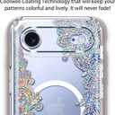 Coolwee Magnetic Glitter for iPhone Air Case, Compatible with MagSafe, Slim Shockprof Cute for Women Girls, 10FT Military Grade Protective Cover for iPhone 17 Air Clear Bling Lace Mandala Henna