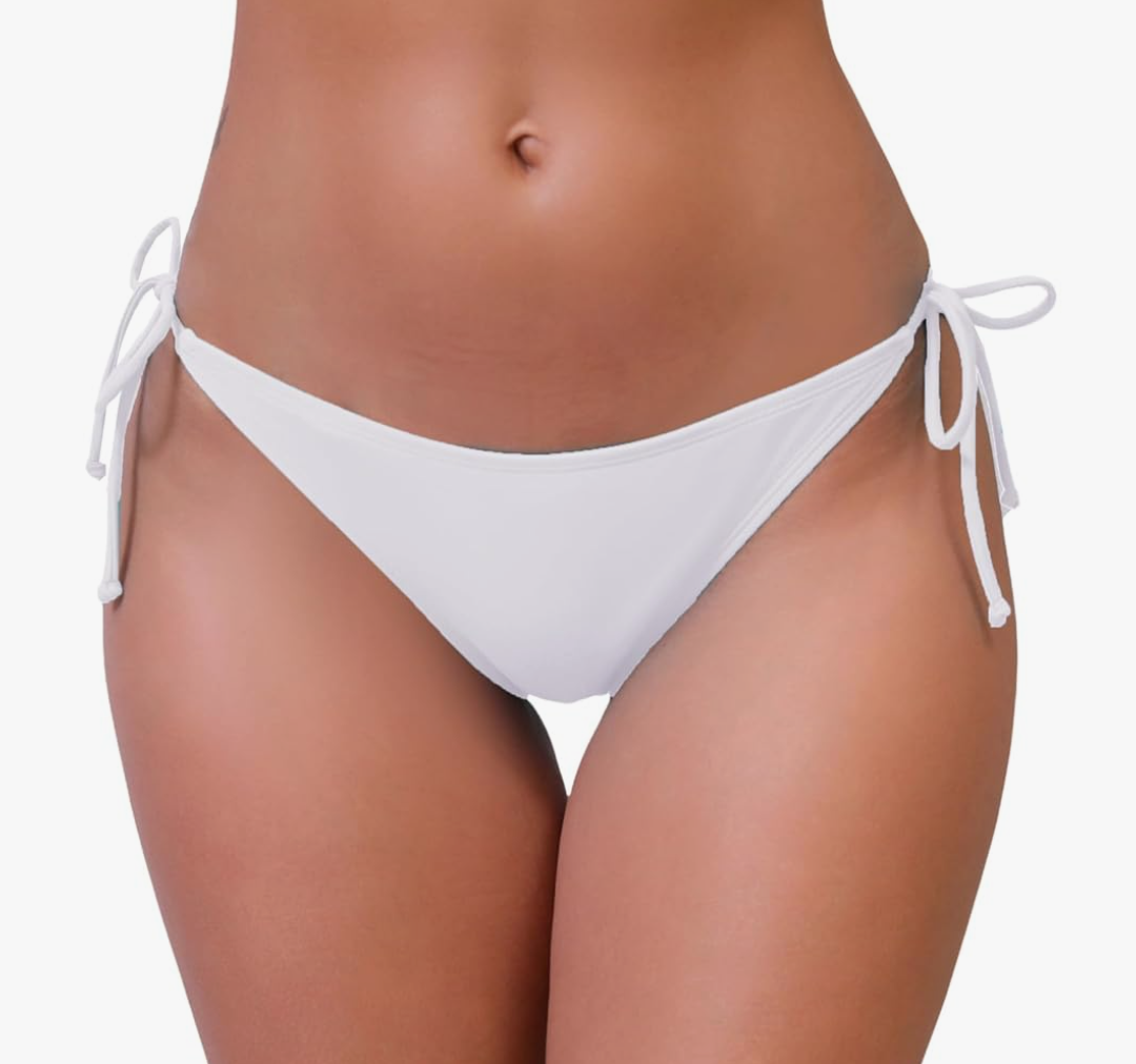 Halcurt Women's Low Rise String Bikini Swimsuit Bottoms Sexy Cheeky Brazilian Swim Bottoms M