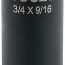 Klein Tools 66001 2-in-1 Impact Socket, Sizes 3/4-Inch and 9/16-Inch Hex, 12-Point Deep Socket Wrench with 1/2-Inch Drive