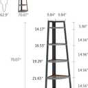 Tribesigns 70 inch Tall Corner Shelf, 5 Tier Rustic Corner Bookshelf Bookcase Industrial Corner Ladder Shelf Plant Stand for Living Room, Kitchen, Home Office (Brown), Large