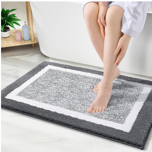 OLANLY Bathroom Rugs 30x20, Extra Soft and Absorbent Microfiber Bath Mat, Non-Slip, Machine Washable, Quick Dry Shaggy Bath Carpet, Suitable for Bathroom Floor, Tub, Shower (Medium, Dark Grey)