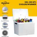 Koolatron 12V Iceless Cooler & Warmer Portable Electric Cooler / Nevera Porttil Elctrica for Car Truck Camper Boat, Hard Sided Mini Fridge for Camping Picnic Travel Lunch Food Drinks Office 36 qt