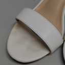 COASIS Women's Chunky Block Heels Open Toe Ankle Strap 3.5 Inch Heeled Sandals (White)