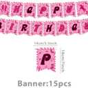 10-Person Cowgirl Birthday Party Decorations Kit - Pink Plates, Napkins, Cups, Cutlery, Banner, Tablecloth - Western Theme Birthday & Holiday Supplies