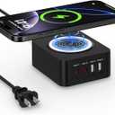60W USB Charging Station Block with 15W Wireless Charger for Samsung Galaxy S26 Ultra S26+ S25FE Z Flip 7 Fold 7 S24 S23,Multi Port Travel Type C Wall Charger Adapter Plug for iPhone 17 16 15,Pixel 10