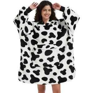 Krifey Wearable Blanket Hoodie, Oversized Sherpa Fleece Sweatshirt with Giant Pocket, Birthday Gifts for Women, Mom, Sister One Size