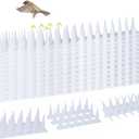 Bird Spikes, 13.2FT Outdoor Bird Deterrent Spikes Device for Birds Pigeon Woodpecker Squirrel Raccoon Cat, Plastic Bird Deterrent for Outside, Patio, Roof, Sill, Fascia (Clear, 12Pcs)