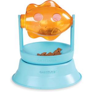 Catstages 2-in-1 Spinning Fish Treat Dispenser Cat Toy, Interactive Puzzle Feeder & Cat Ball Track Add-On, Blue