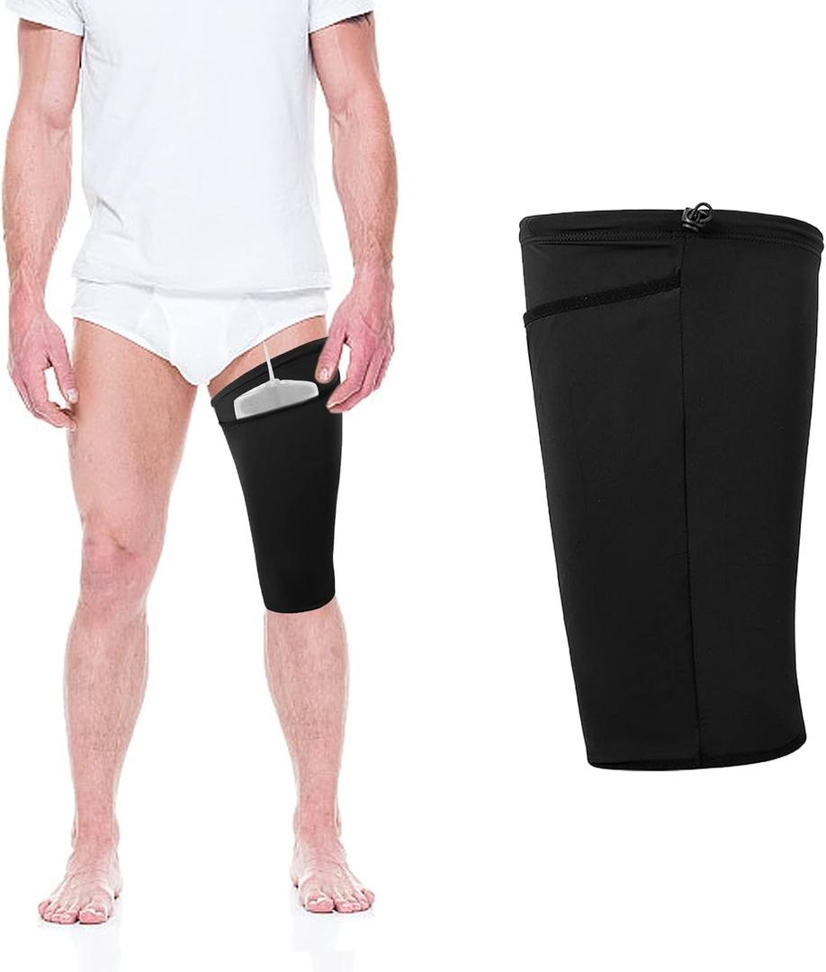 Catheter Leg Bag Holder, Catheter Sleeve Urine Leg Bag Fix Catheter Sleeves, Foley Catheter Bag Holder Leg Strap, Urinary Drainage Bag Cover for Men & Women, Patented Product, L