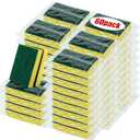 Tanlade Individually Wrapped Sponge Dishwashing Sponge Bulk Non Scratch Scrub Sponges Kitchen Scouring Pad for Household Cleaning Rental Dishes Hotel Apartment Car (Yellow,Green)