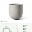 LE TAUCI 6 Inch Plant Pot, Ceramic Planter for Herbs & Small Houseplants, Tabletop Indoor Pot for Shelf, Desk and Windowsill, Small Planter with Drainage Hole & Rubber Plug, Neutral Gray