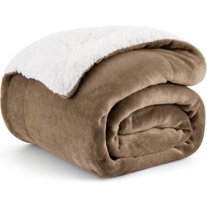 Bedsure Sherpa Fleece Throw Blanket for Couch - Thick and Warm, Soft Fuzzy Plush Throw Blanket for Winter, Camel, 50x60 Inches