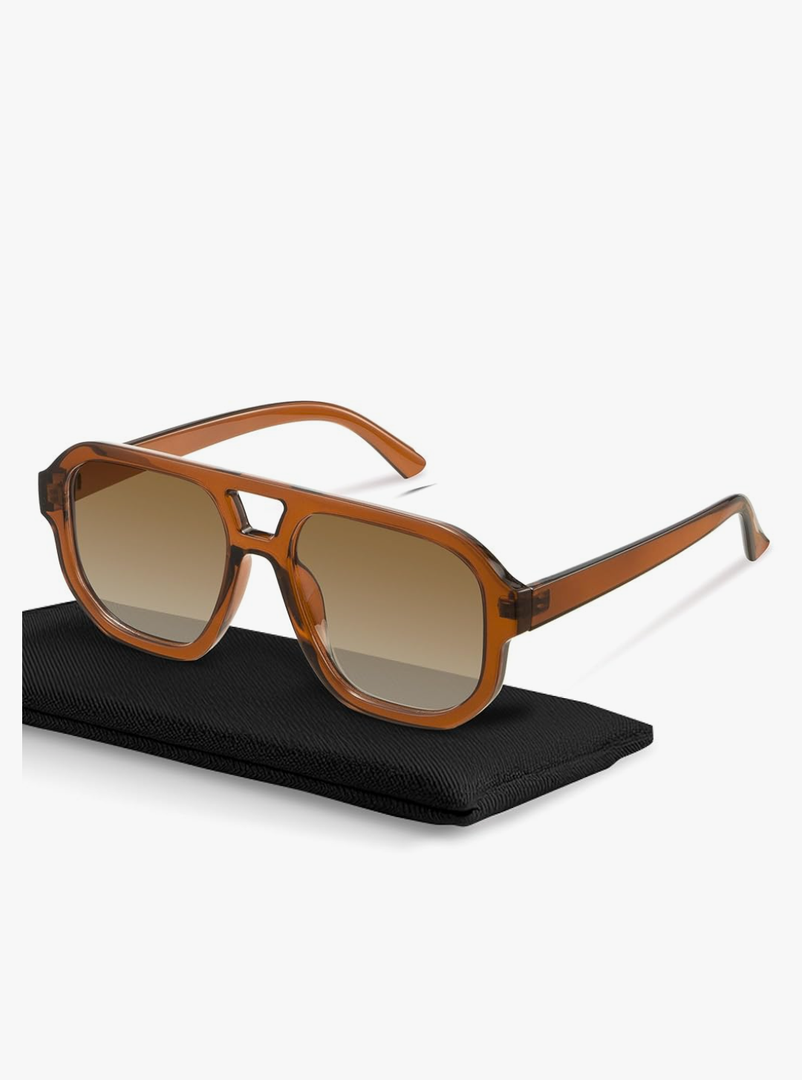 livho Trendy Polarized Square Aviator Sunglasses Women Men Square Eyewear Frame, Retro Sun Glasses for Women Men 2025 Shades