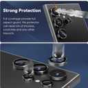 CloudValley for Samsung Galaxy S24 Ultra Camera Lens Protector, 9H Tempered Glass & Ultra-Thin Aluminum Alloy Individual Lens Screen Protective Cover for S24 Ultra 5G 2024, Black