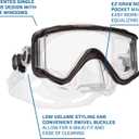 SCUBAPRO Crystal Vu Plus Scuba Mask with Purge Valve, with Ultra Clear Tri Lens for Diving, Black/Gray