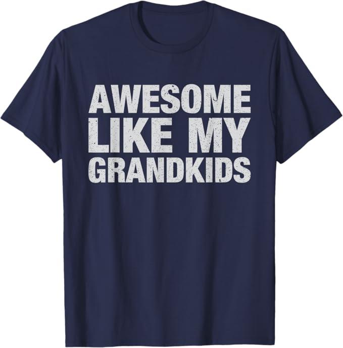 Awesome Like My Grandkids Vintage Fathers Day T-Shirt, 2xl, Blue