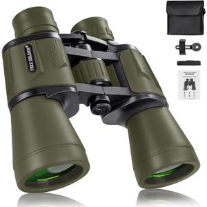 20x50 Hunting Binoculars for Adults High Powered with Low Light Night Vision - 28mm Large Eyepiece Professional Binoculars for Bird Watching Hiking Travel with BAK4 Prism FMC Lens, Green