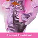 Barbie Deluxe Style Doll #1 in Barbiecore Outfit, Pink Hair and Glossy Pink Dress with Accessories Like Velvet Gloves, Money Purse, and More (Multicolor)