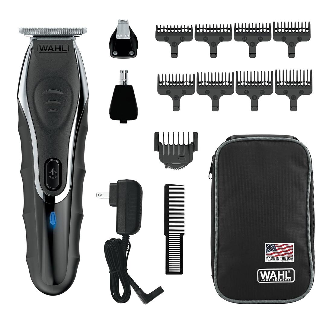Wahl Aqua Blade Rechargeable Wet/Dry Lithium-Ion Deluxe Beard Trimmer for Men - Interchangeable Heads for Detailing, Hair, Mustache and Body Grooming - Model 9899-100