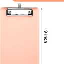 Qilery 24 Pcs Bulk Mini Clipboards with Pen Holder Clip A5 Memo Clipboard 6x9 Small Plastic Clip Boards for School Office Restaurant Cafe Hotel Shopping List, Pen Not Included, Pink